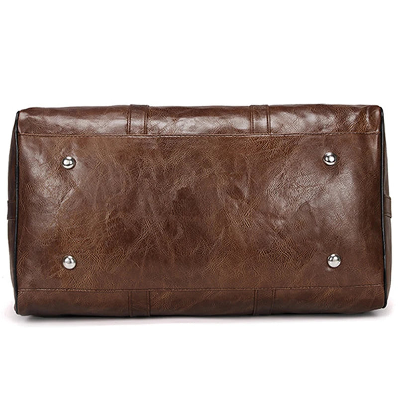 Large Leather Travel Bag Duffle Independent Shoes Storage Big Fitness Bags