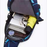 Men's Luminous Crossbody Shoulder Bag Large Capacity School Chest Pack