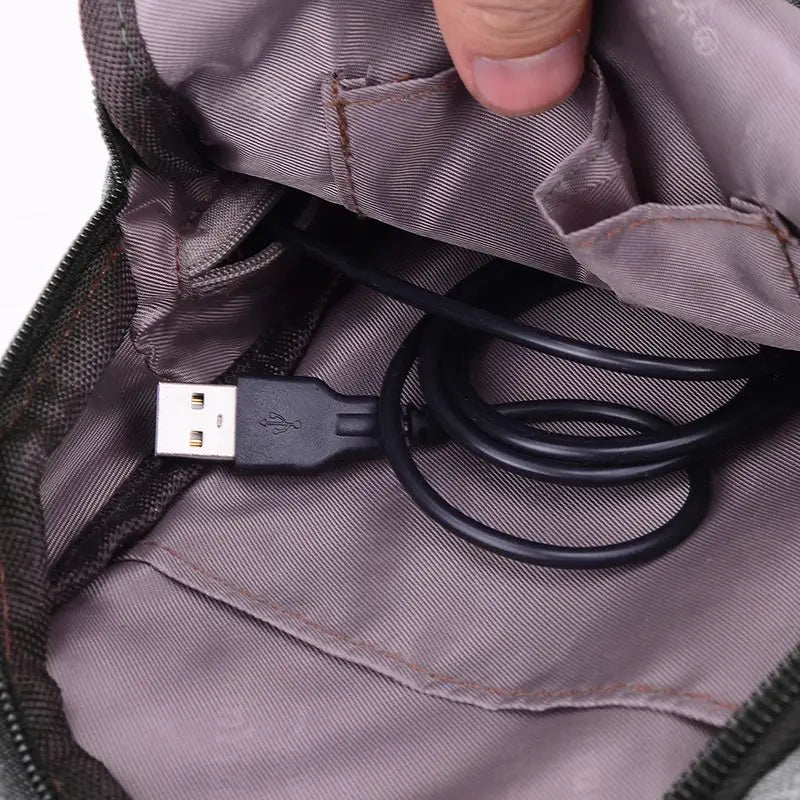 Anti Theft Crossbody Bag USB Charging Shoulder Bag Men School Trip Messenger Bag