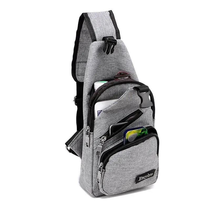 Anti Theft Crossbody Bag USB Charging Shoulder Bag Men School Trip Messenger Bag