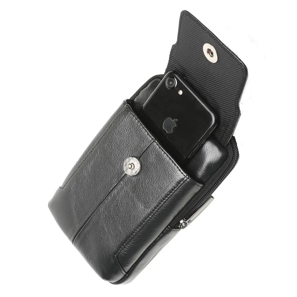 Men's Leather Waist Bag Hip Bum Fanny Pack Phone Pouch