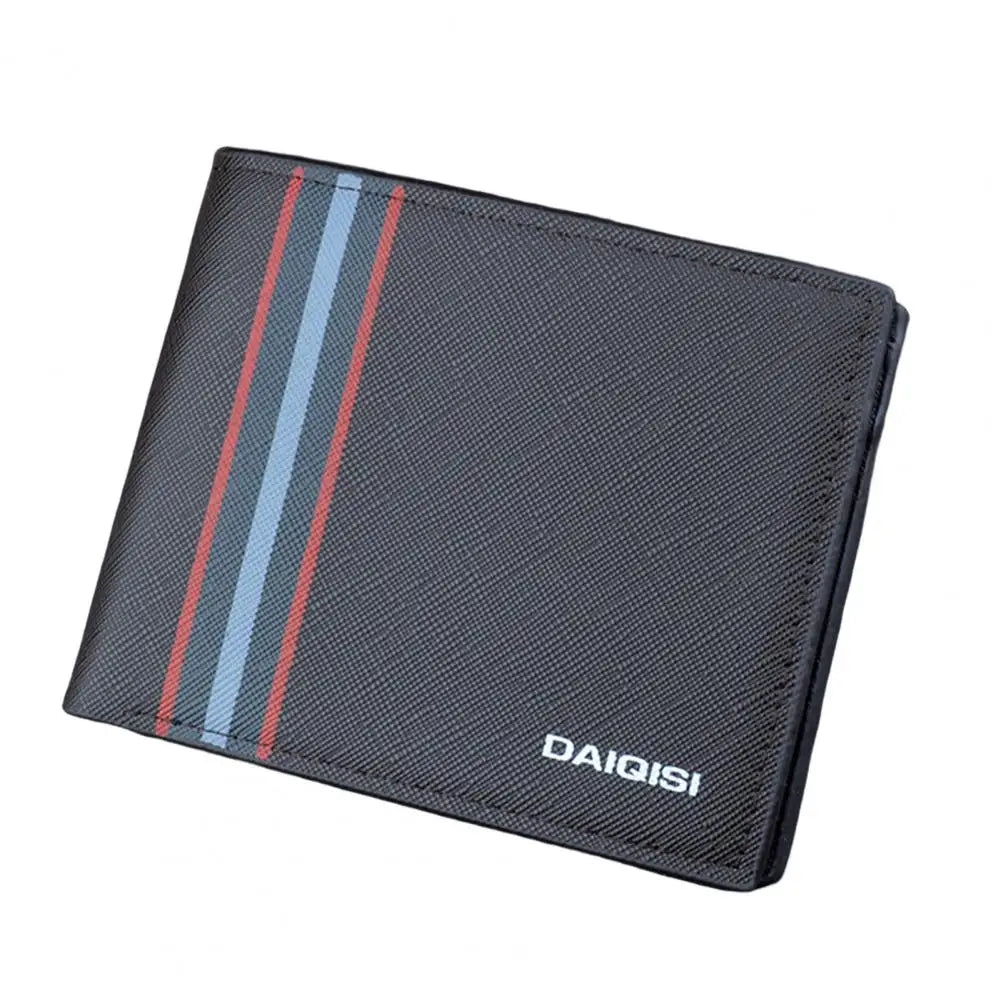 Faux Leather Minimalist Bi-fold Slim Wallet for Business