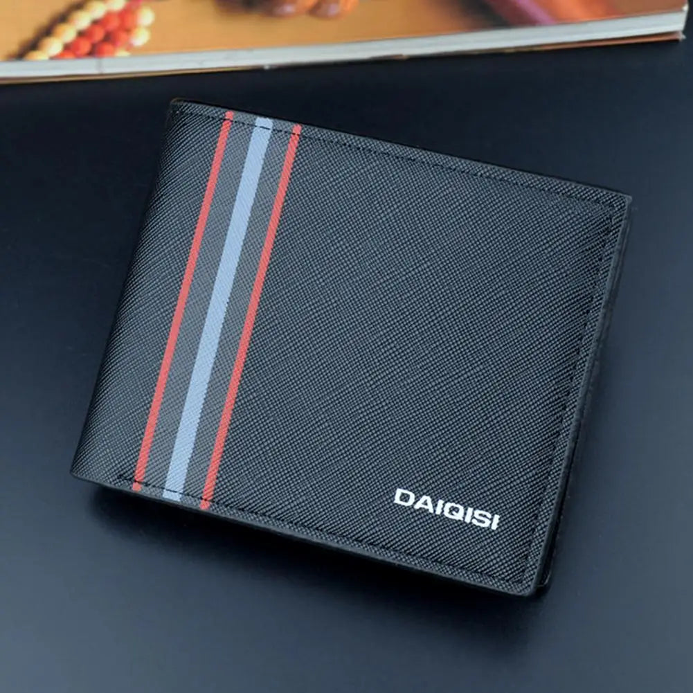 Faux Leather Minimalist Bi-fold Slim Wallet for Business