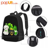 Maltese St Patricks Irish Clover Gift Dog Lover Backpack