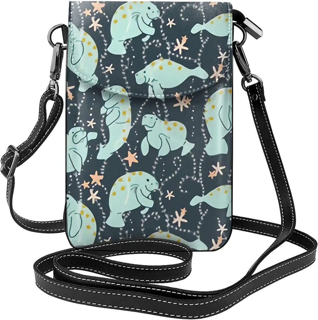 Manatee Crossbody Cell Phone Purse Shoulder Bag Small Crossbody Wallet PU