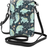 Manatee Crossbody Cell Phone Purse Shoulder Bag Small Crossbody Wallet PU