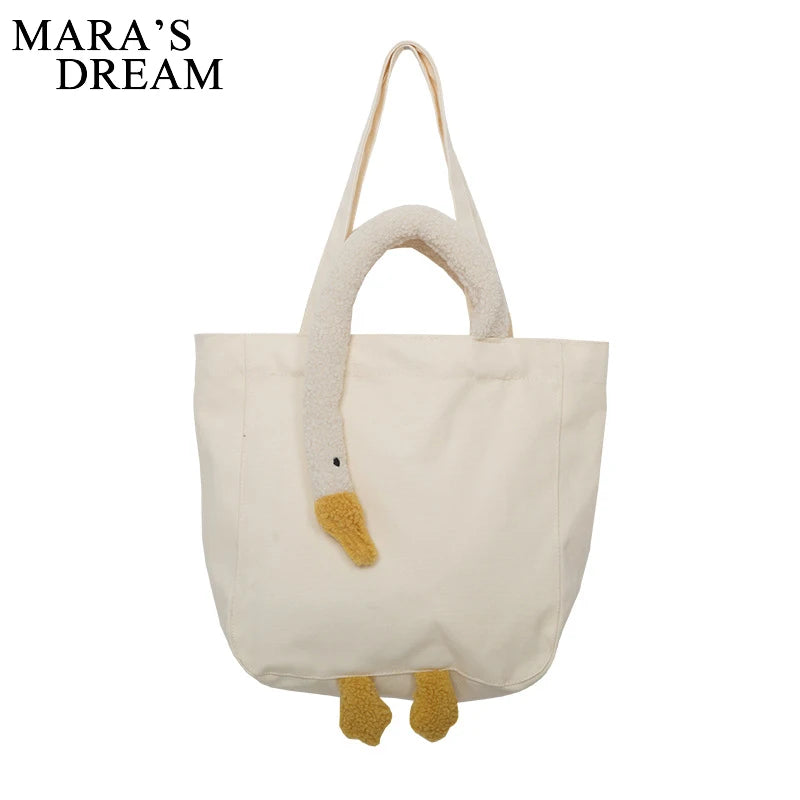 Mara's Dream Women Shoulder Bags Plush Big Goose Tote Wrist Bags Soft Handbag...