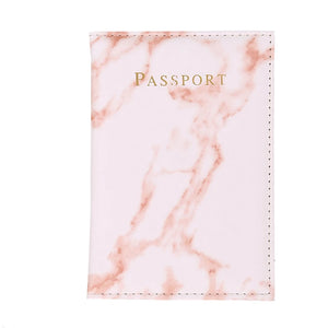Marble Passport Case PU Leather Protective Mezzanine Travel ID Cover