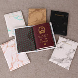 Marble Passport Case PU Leather Protective Mezzanine Travel ID Cover