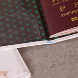 Marble Passport Case PU Leather Protective Mezzanine Travel ID Cover