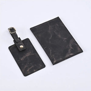 Personalized Marble Passport Cover & Luggage Tag Set for Couples