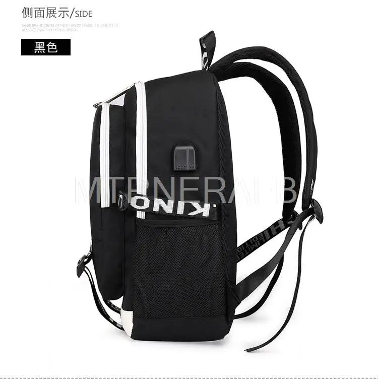 Marshmello Hot Game Backpack USB schoolbag Anime Cartoon Student Bag