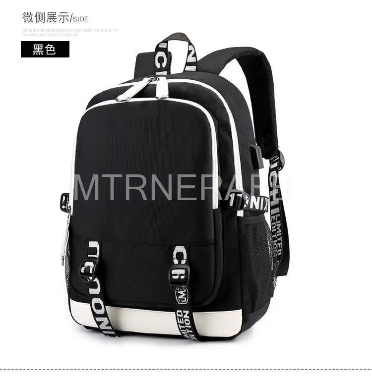 Marshmello Hot Game Backpack USB schoolbag Anime Cartoon Student Bag