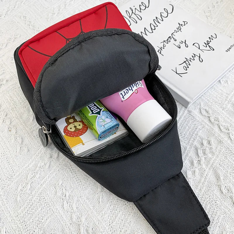 Cartoon Spider-Man Chest Bag Messenger Bag Children's Canvas Backpack