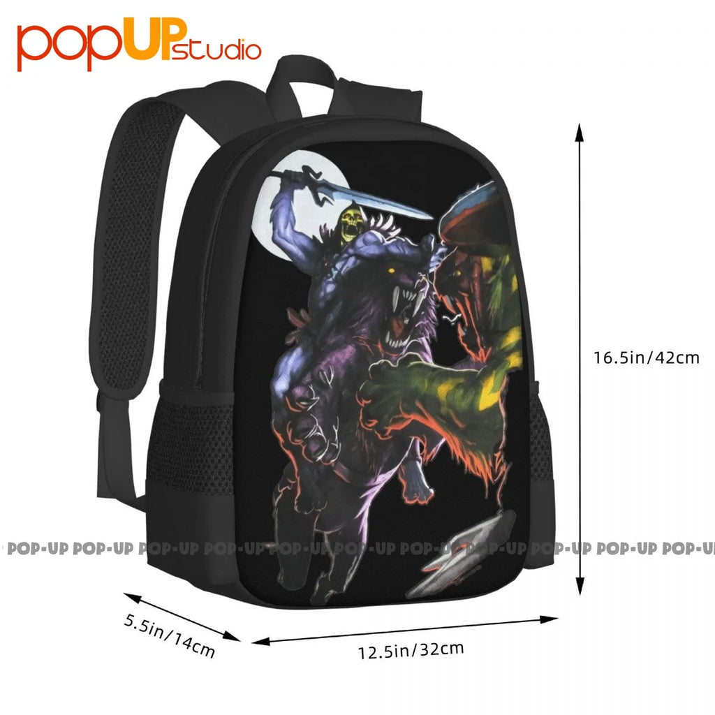 Skeletor Riding Panthor Cartoon Backpack Large Capacity