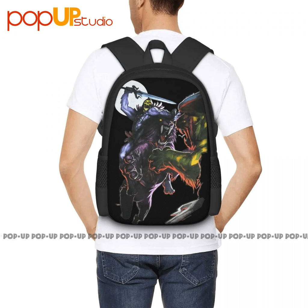 Skeletor Riding Panthor Cartoon Backpack Large Capacity
