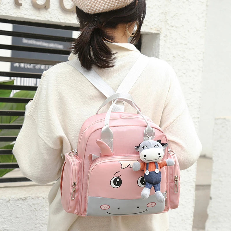 Cartoon Pattern Maternity Backpack Baby Nappy Bag Waterproof