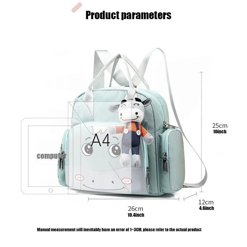 Cartoon Pattern Maternity Backpack Baby Nappy Bag Waterproof