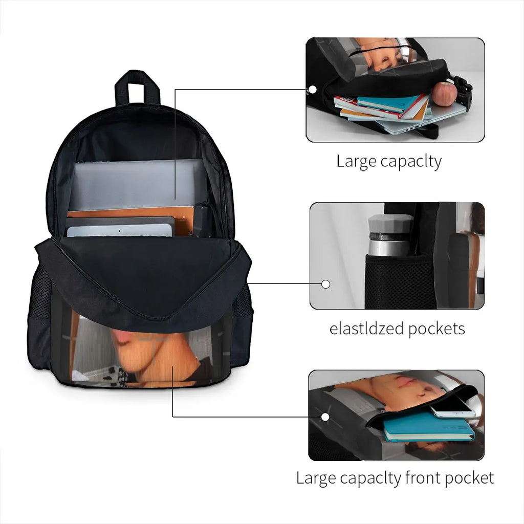 Mattia Polibio 3 Backpacks Men Women School Plain Black Green