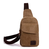 Men Canvas Chest Bag Casual Shoulder Bag Chest Pack Travel Messenger Bag