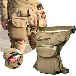 Men Canvas Drop Leg Bag Waist Casual Pack Belt Hip Bum Military