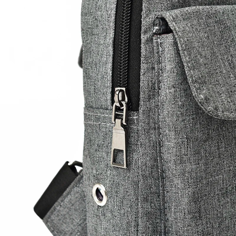 Men Casual Chest Pack With Earphone Hole Shoulder Bag Travel Male Messenger Bag