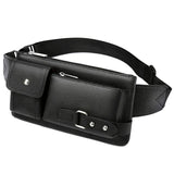 Men Casual Leather Crossbody Bags Waist Bag Fanny Pack Belt Bag