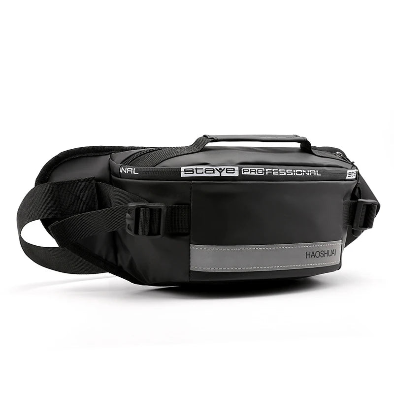 Casual Waterproof Nylon Waist Bag Unisex Fanny Pack Reflective Banana Belt Bags