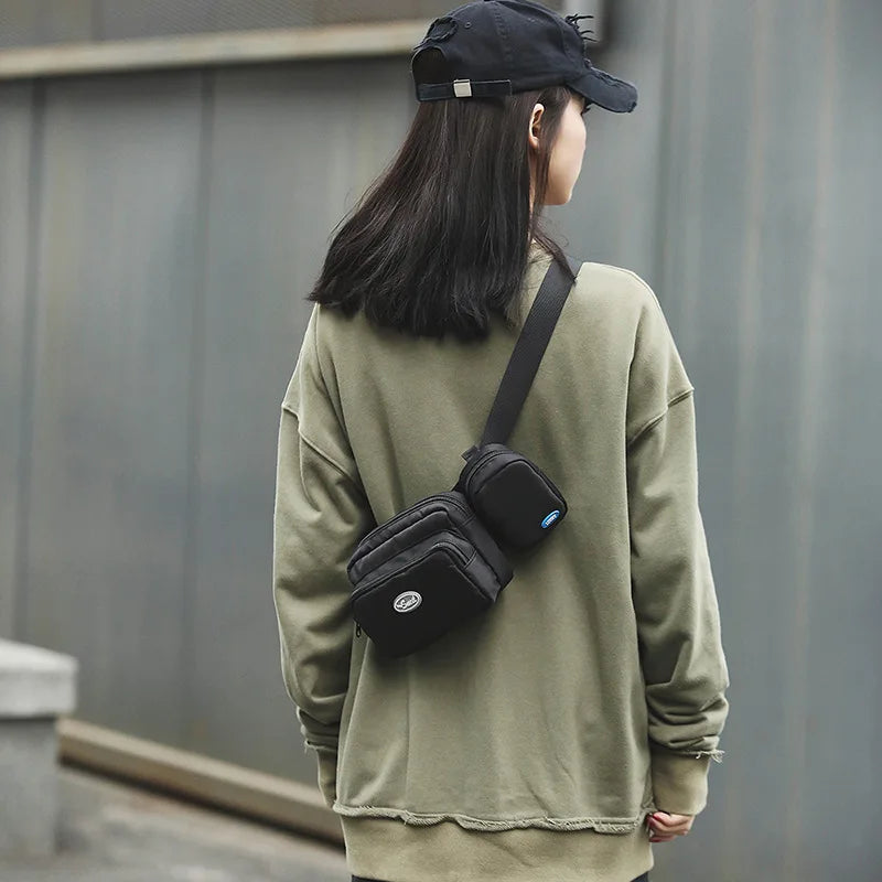 Men Chest Bags Tactical Waist Bags Canvas Fanny Pack Hip-hop Belt Bags