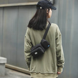 Men Chest Bags Tactical Waist Bags Canvas Fanny Pack Hip-hop Belt Bags