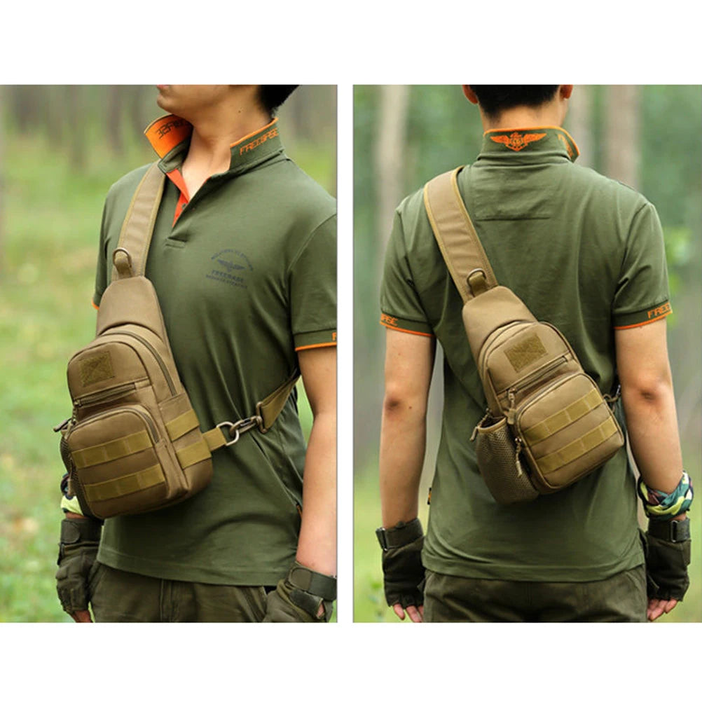 Men Chest Sport Bag Nylon Military Tactical Travel Shoulder Messenger Sling Pack