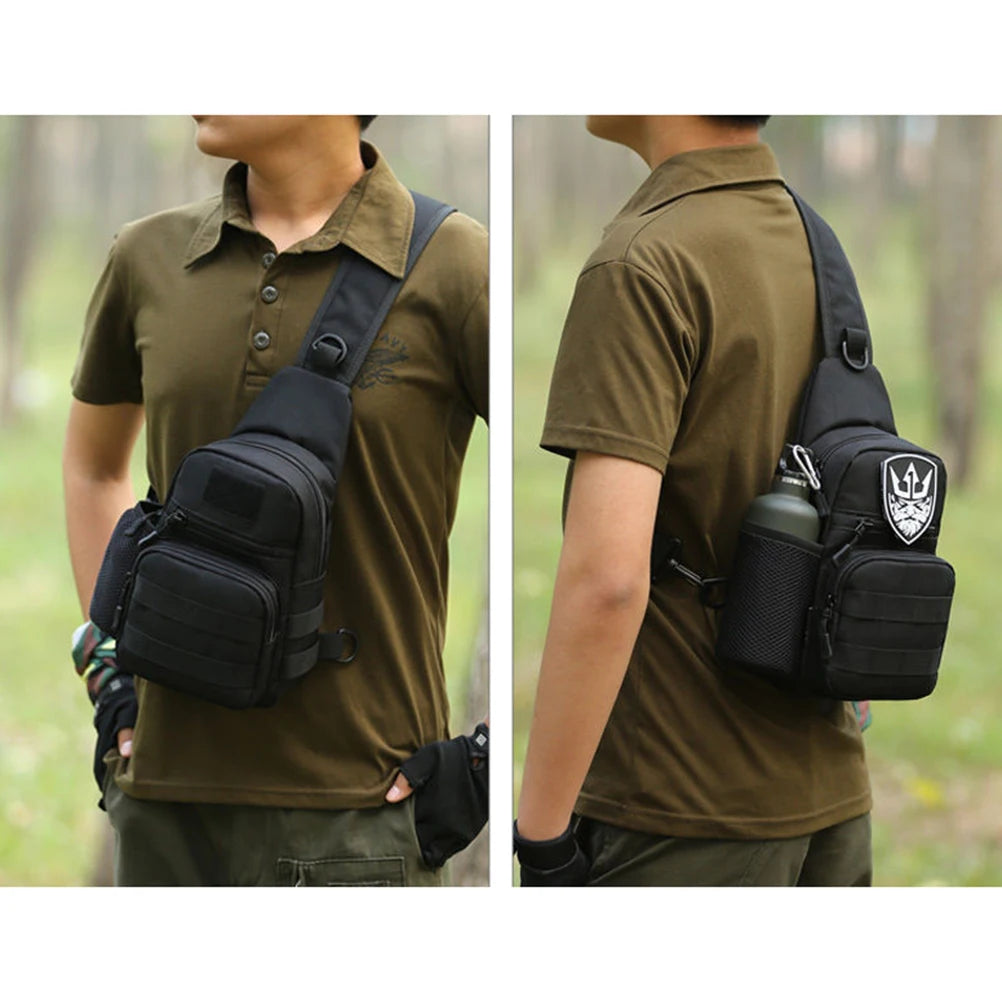 Men Chest Sport Bag Nylon Military Tactical Travel Shoulder Messenger Sling Pack