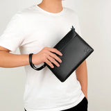 Men Clutch Bag Large Capacity Envelope Pouch Leather Handbags
