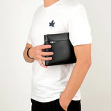 Men Clutch Bag Large Capacity Envelope Pouch Leather Handbags