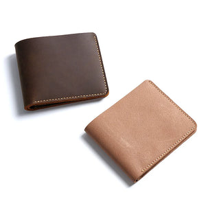 Short Retro Men's Leather Wallet Genuine Leather High Quality