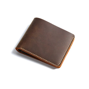 Short Retro Men's Leather Wallet Genuine Leather High Quality