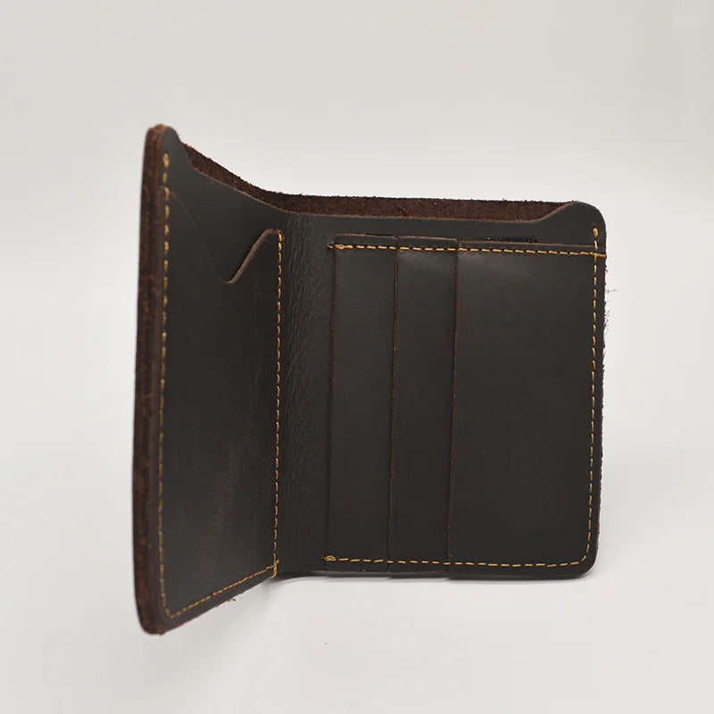 Short Retro Men's Leather Wallet Genuine Leather High Quality