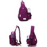 Men Nylon Outdoor Sport Shoulder Chest Pack Backpack USB Charging