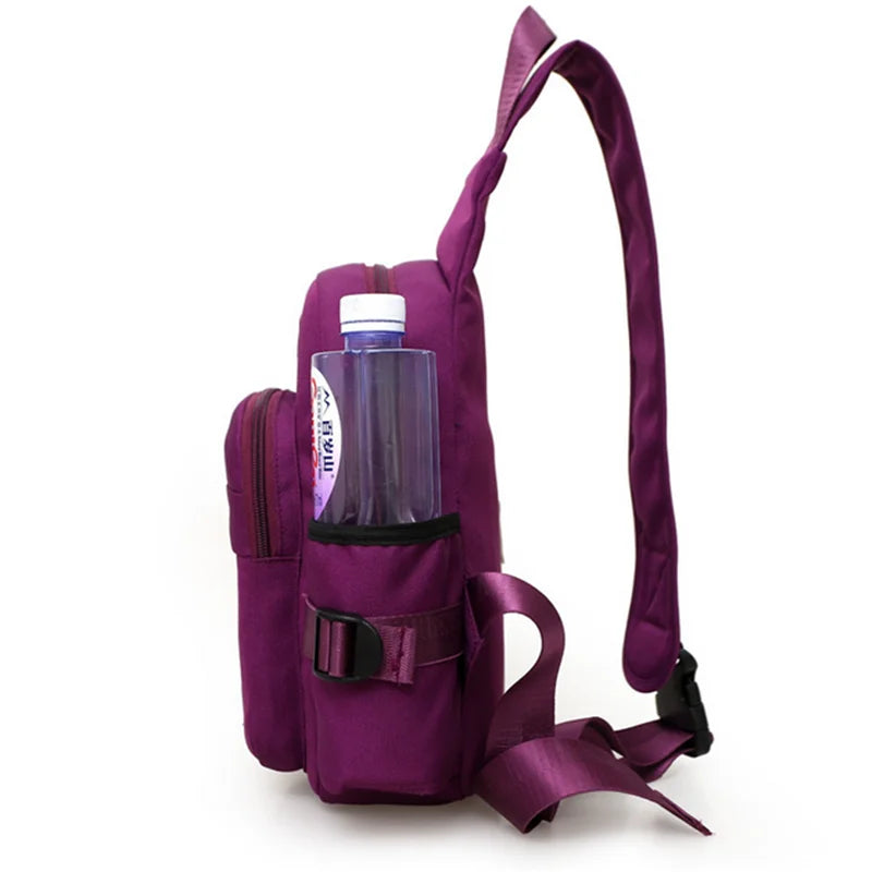 Men Nylon Crossbody Chest Pack with USB Charging