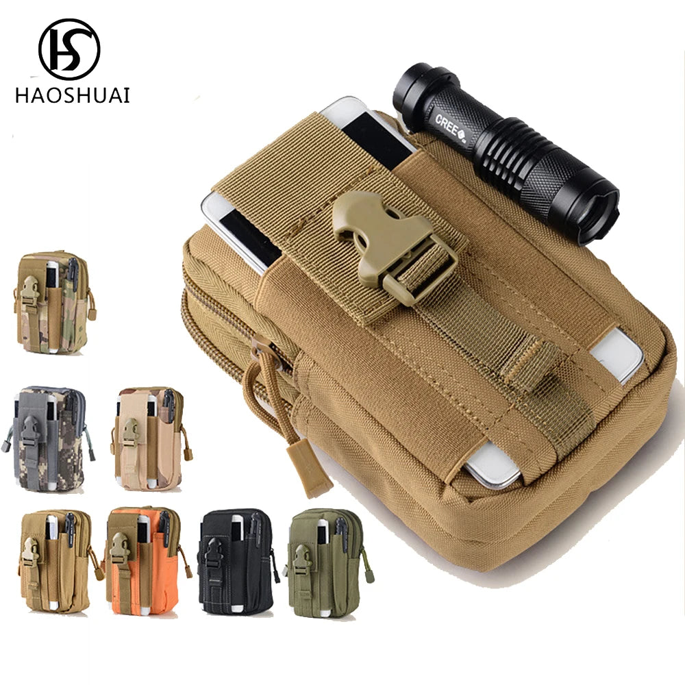Men Oxford Military Waist Bag Fanny Pack Mini Phone Canvas Arm Bag