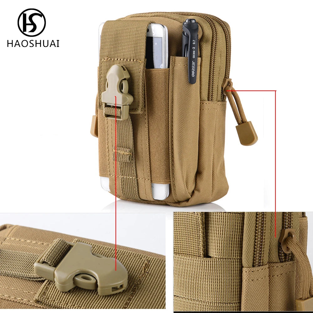 Men Oxford Military Waist Bag Fanny Pack Mini Phone Canvas Arm Bag
