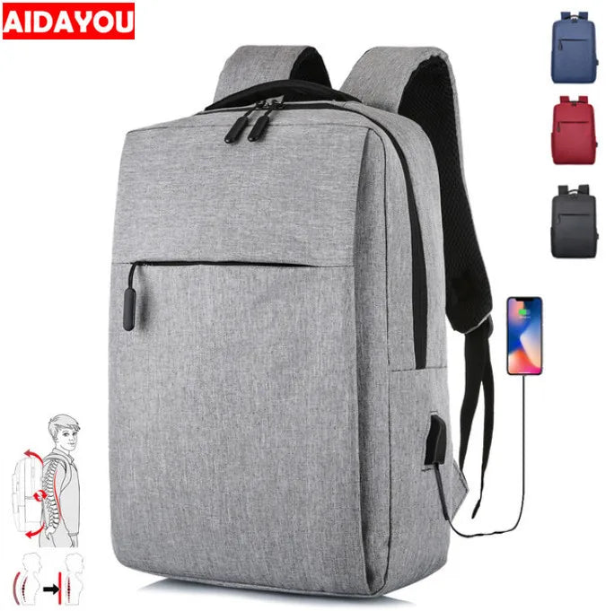 Men School Backpack with Laptop Charging Port Water Resistant Bag114