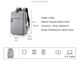 Men School Backpack with Laptop Charging Port Water Resistant Bag114