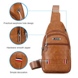 Small Backpack with Earphone Hole Soft PU Leather Rucksack