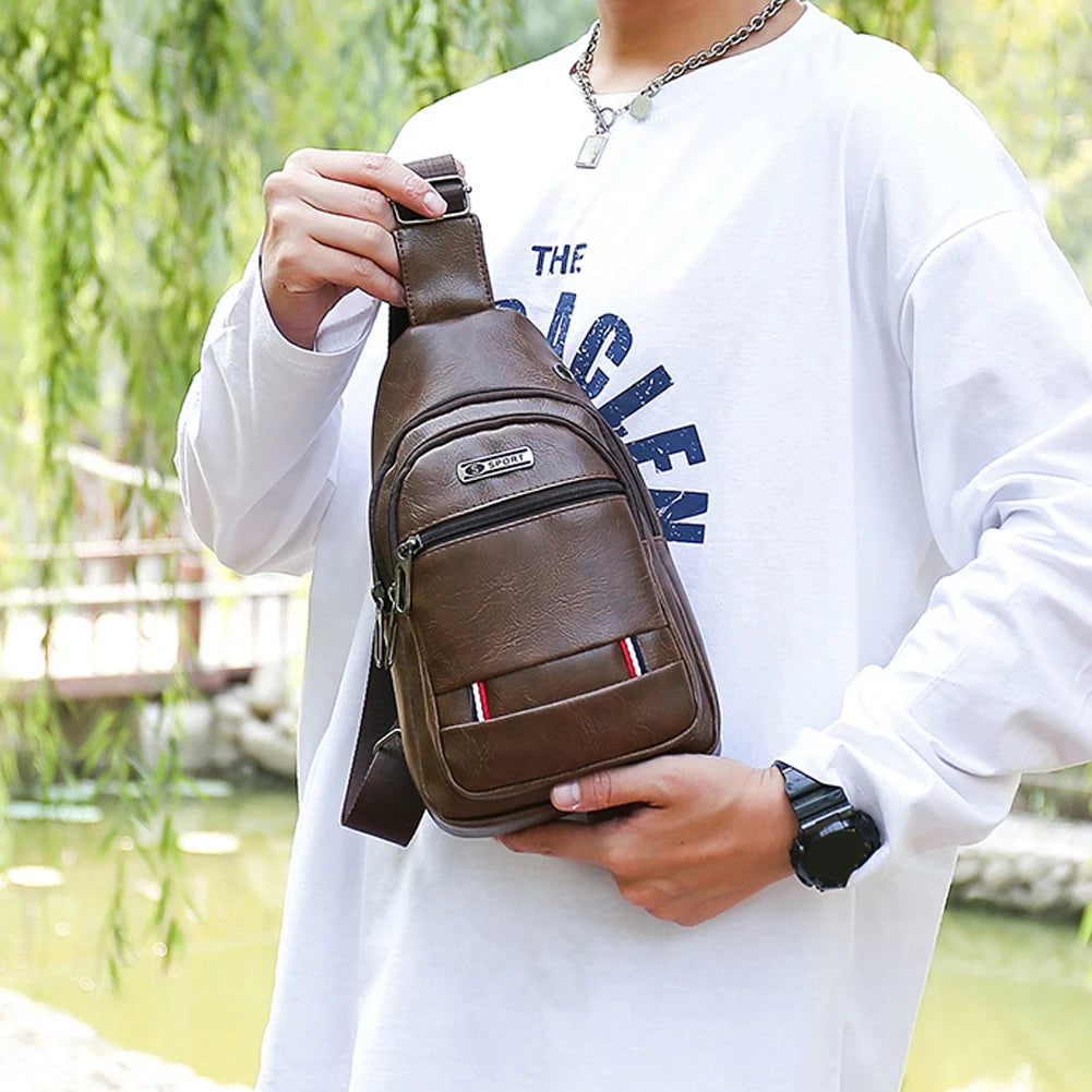 Small Backpack with Earphone Hole Soft PU Leather Rucksack