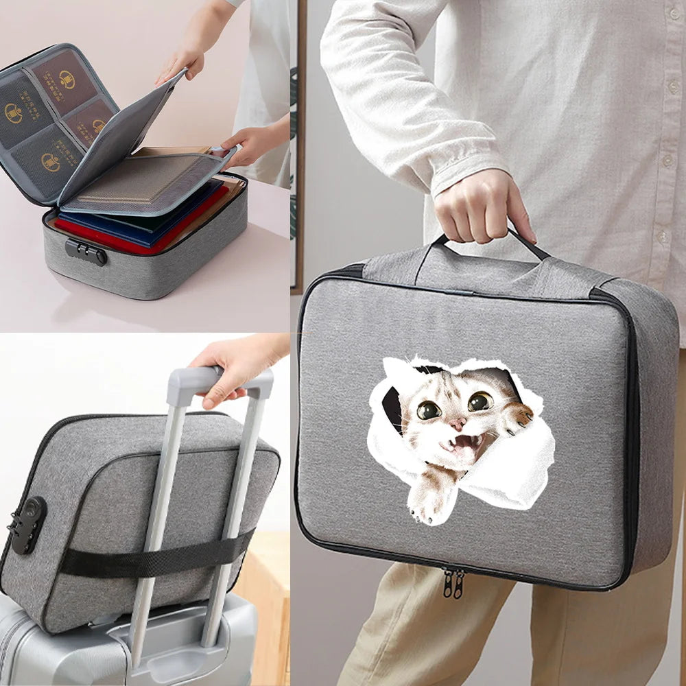 Large Travel Organizer Briefcase with Lockbox, Security Wallet