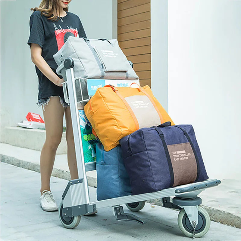 Waterproof Nylon Folding Laptop Bag Large Capacity Bag Luggage Travel Bags