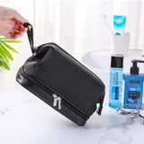 Men Double Layer Nylon Dopp Kit Water Resistant Shaving Bag