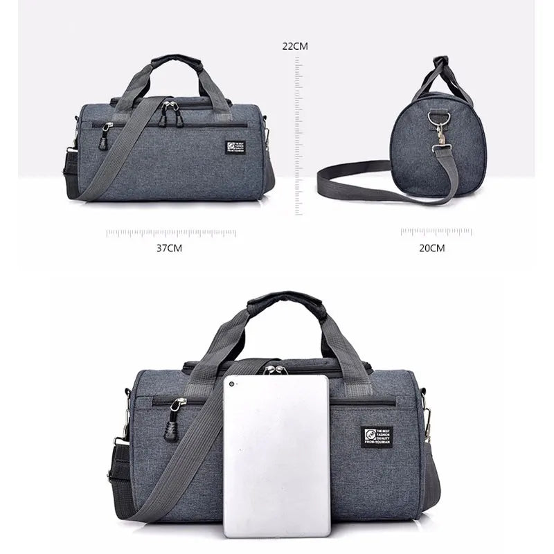 Men Travel Sport Bags Light Luggage Business Cylinder Handbag Women Outdoor Duff