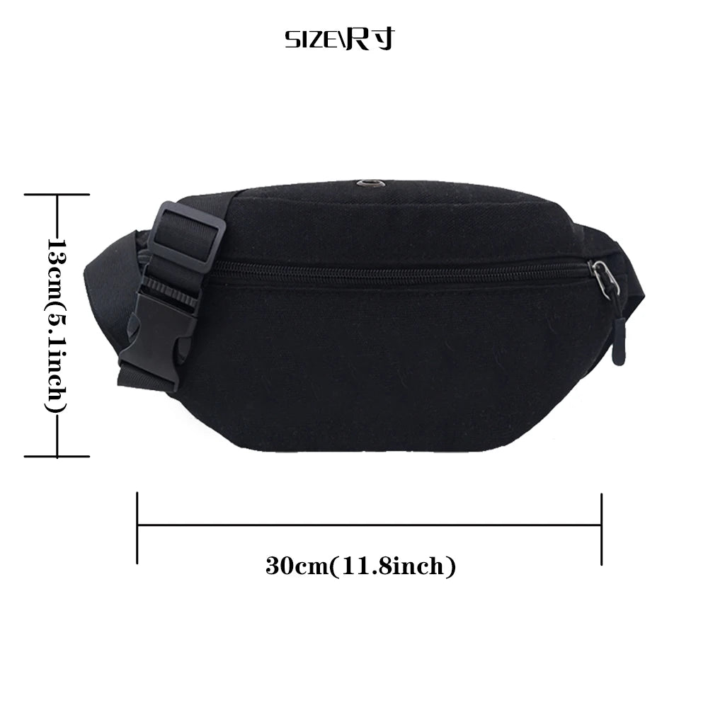 Cartoon Print Waist Bag Men Women Outdoor Sports Running Cycling Pouch